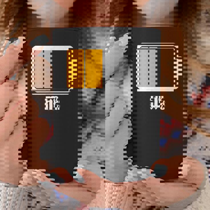 バッテリーハーフ残量50 バッテリーデッドtシャツ バッテリー残量が少ない コーヒーマグ 面白い贈り物