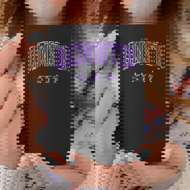 バドミントン オールパープル スター クラシック レトロ 代表チームのテキスト コーヒーマグ 面白い贈り物