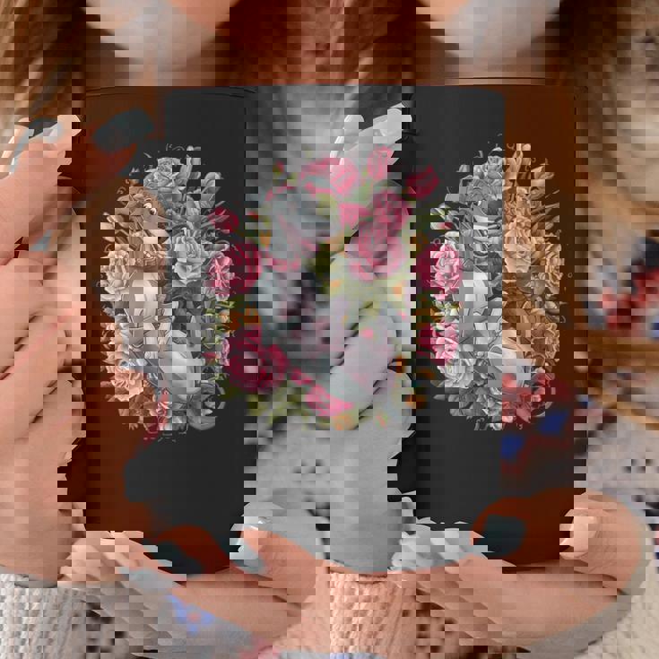 バラとチューリップを持つイタリアン・グレーハウンド犬 コーヒーマグ 面白い贈り物