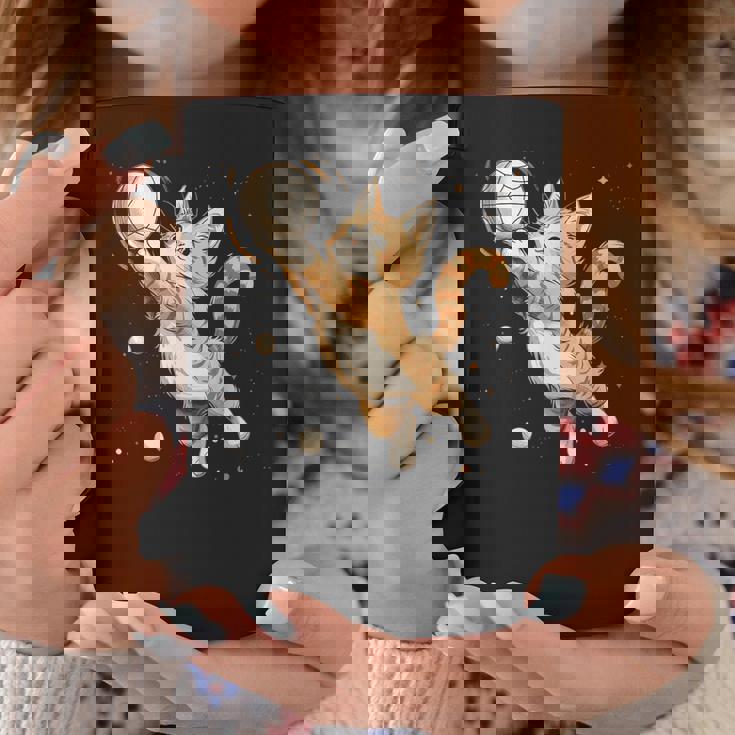 バレーボール選手のかわいいバレーボール猫。 コーヒーマグ 面白い贈り物