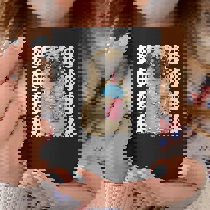 パグ 犬 カワイイ ボバ バブル ミルク ティー タピオカパール かわいい コーヒーマグ 面白い贈り物