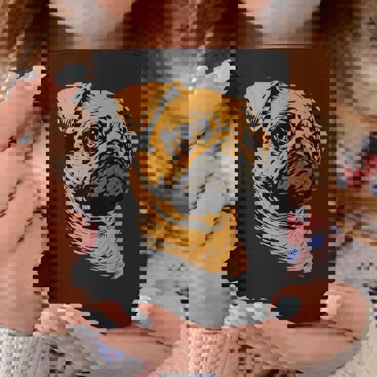 パグ 犬 デザイン ベージュ 犬 ラブ カーリン かわいい パグ コーヒーマグ 面白い贈り物