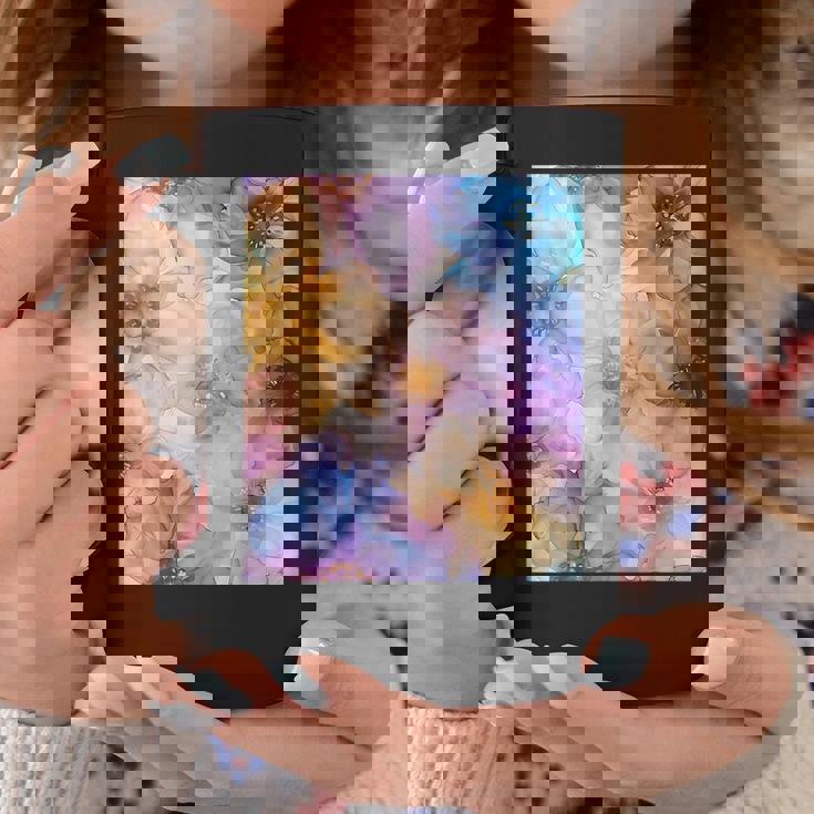 パステルインクのイラストにマルチカラー春の花。 コーヒーマグ 面白い贈り物