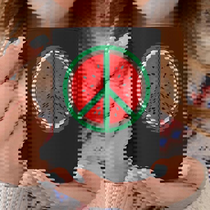 パレスチナシャツ スイカ ピースサイン パレスチナ国旗 コーヒーマグ 面白い贈り物