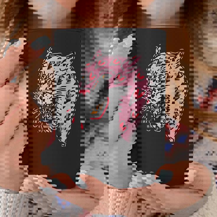 パンサーピンク×ハートラブトラディショナルフラッシュ コーヒーマグ 面白い贈り物