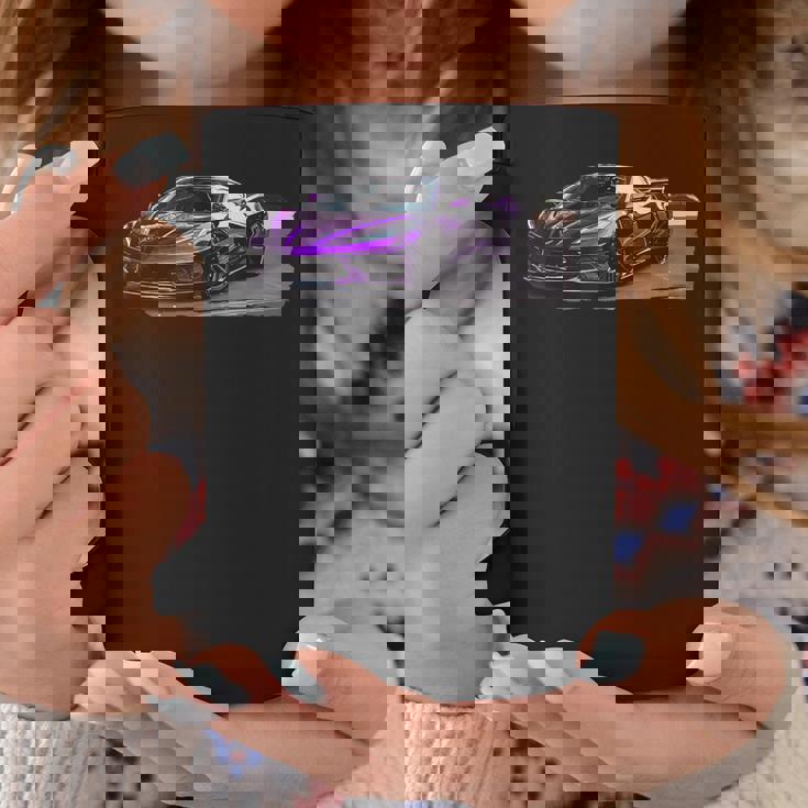 パープル C8 ドライブウェイ スー レースカー マッスルカー スポーツカー C8 コーヒーマグ 面白い贈り物