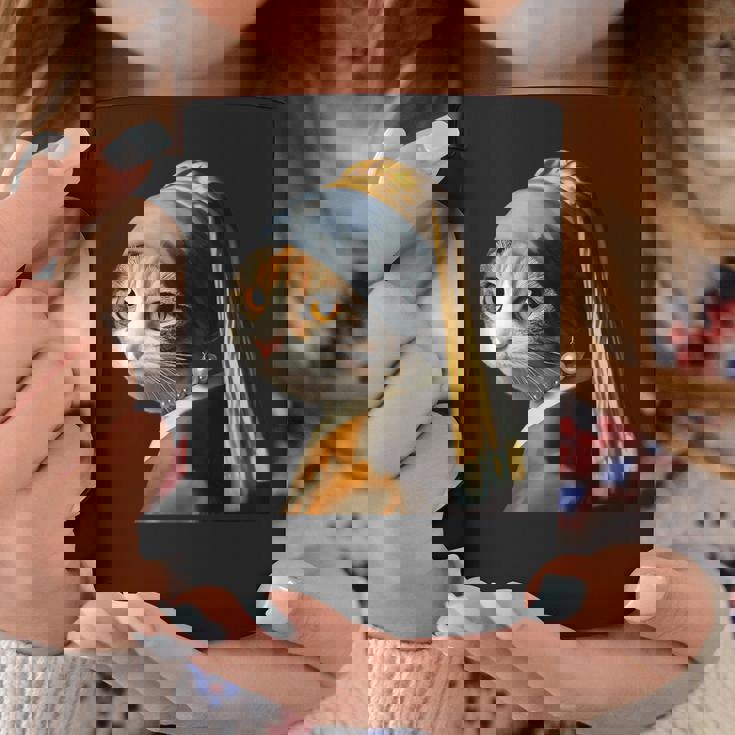 パールイヤリング付き猫 フェルメール コーヒーマグ 面白い贈り物