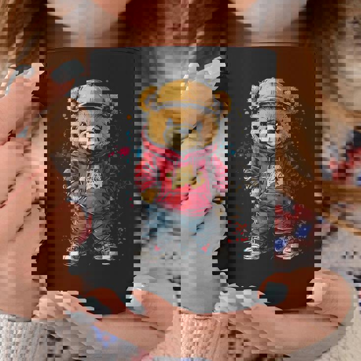 ヒップホップのテディベア、クールなアーバンノベルティグラフィック。 コーヒーマグ 面白い贈り物