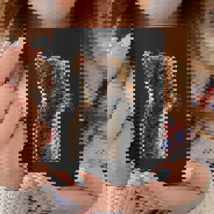 ヒョウヒョウ大型猫かわいい大型猫ヒョウヒョウ コーヒーマグ 面白い贈り物