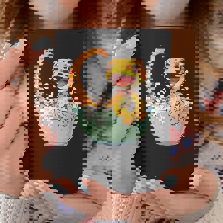 ヒョウモントカゲモドキ シャワー かわいい 野生動物 トカゲ コーヒーマグ 面白い贈り物