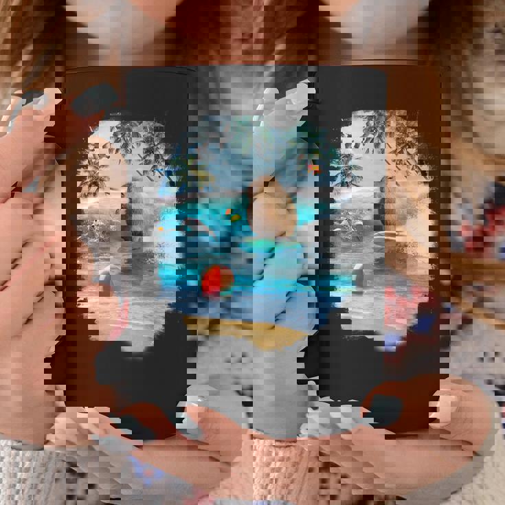 ビーチでのカピバラサーフィンおかしい コーヒーマグ 面白い贈り物