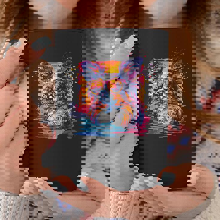 ビーチ・ポップアート クールなパピヨン コーヒーマグ 面白い贈り物