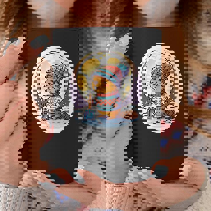 ビーバームーン 冬のワンダーランドのかわいいビーバー コーヒーマグ 面白い贈り物