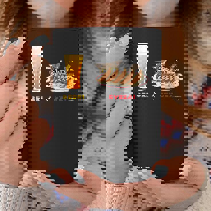 ビールとぎょうざとねこ ビール 餃子 猫 コーヒーマグ 面白い贈り物