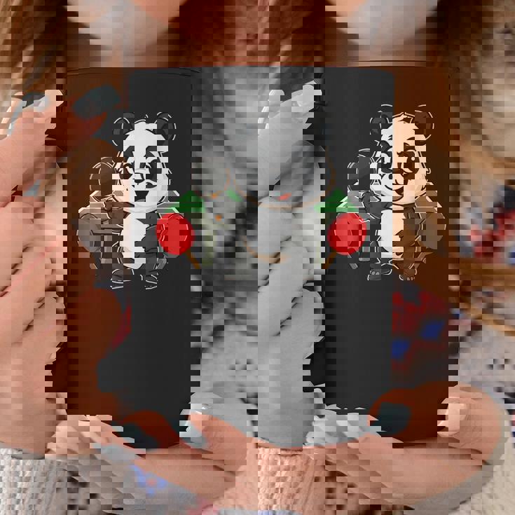 ピンポン卓球をするかわいいパンダ コーヒーマグ 面白い贈り物