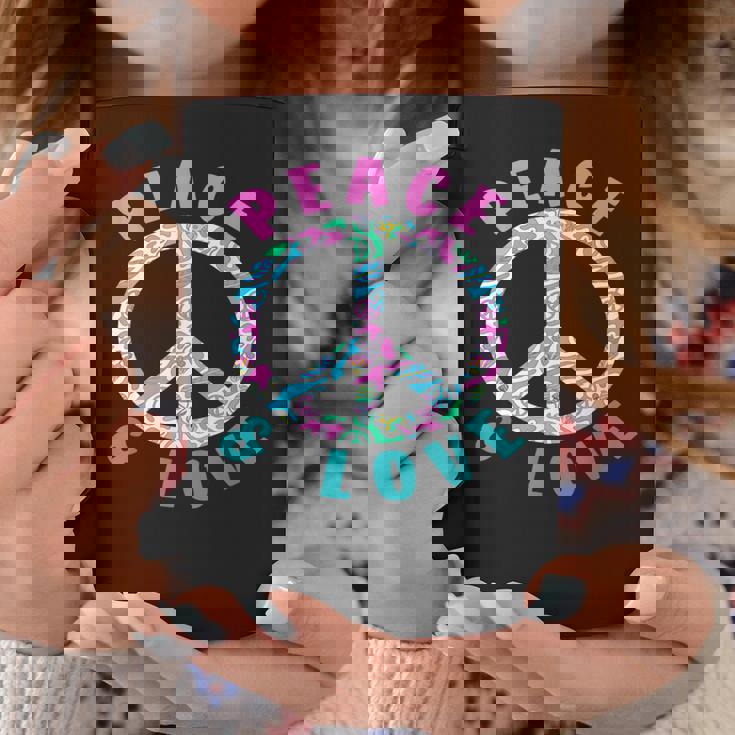 ピースアンドラブカラフルヒッピーシンボル コーヒーマグ 面白い贈り物