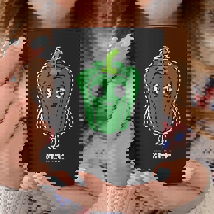 ピーマン 顔 イラスト かわいい おもしろ 面白い 簡単 シンプル ゆるい 野菜 コーヒーマグ 面白い贈り物