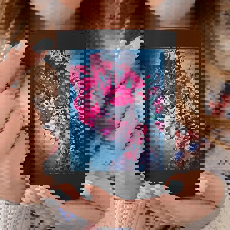 フラワー スカル フローラル シュガー ダーク アート グランジ エステティック ホラー コーヒーマグ 面白い贈り物