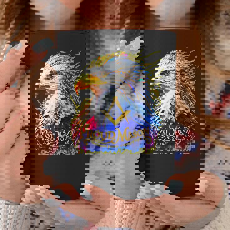 フリーメイソンs&C「マイティカラーイーグル」と書かれたフリーメイソンのシンボル。 コーヒーマグ 面白い贈り物