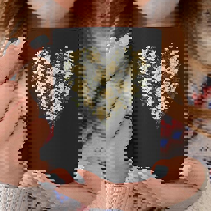 フローラル ジャスミン フラワーガール ハート バレンタインデー 植物 ママ コーヒーマグ 面白い贈り物