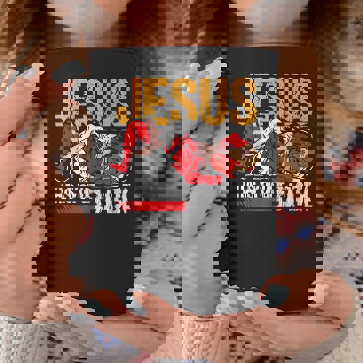 ブラジリアン柔術 ジーザス・ハズ・ユア・バック 面白いクリスチャンbjj コーヒーマグ 面白い贈り物