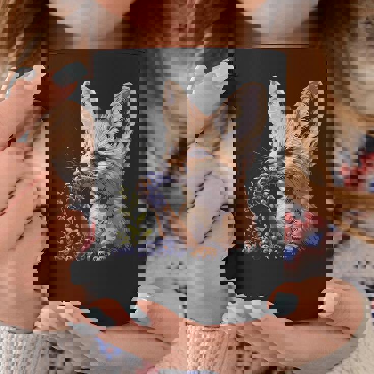 ブルーベリー フェネック キツネ ブルーベリー アニマルアート 野生動物 自然 コーヒーマグ 面白い贈り物