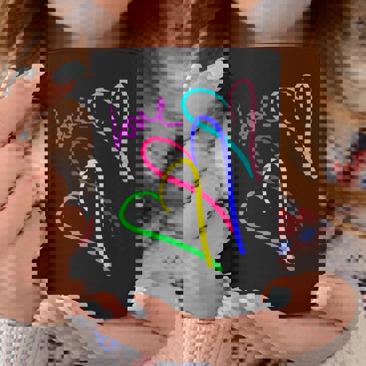 プレッピー パステル キドコア ハート レインボー ラブ バレンタイン コーヒーマグ 面白い贈り物