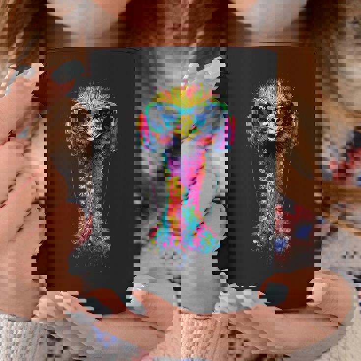 ヘッドフォン付きダチョウの鳥 カラフルなエミュー音楽djブーケ コーヒーマグ 面白い贈り物