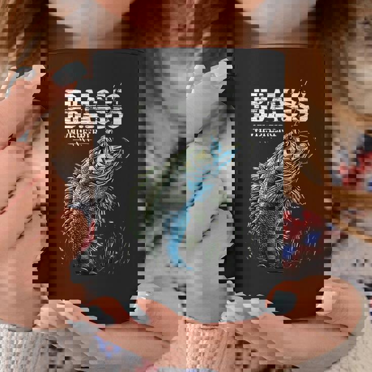 ベイトキャスター フィッシャーマン バスのささやき ブラックバス釣り コーヒーマグ 面白い贈り物