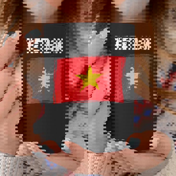 ベトナム国旗 ホリデー ビンテージ グランジ ベトナム国旗 コーヒーマグ 面白い贈り物