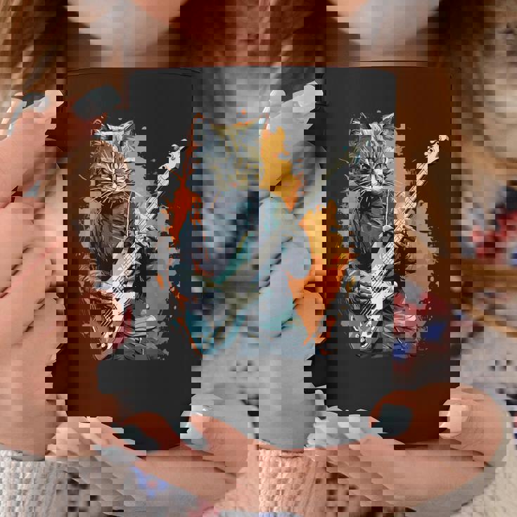 ベースギター 音楽 猫 ギターを弾く コーヒーマグ 面白い贈り物