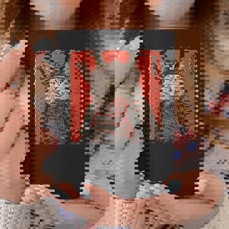 ペルシャ猫 日本美術 サムライ 浮世絵 ヴィンテージ コーヒーマグ 面白い贈り物