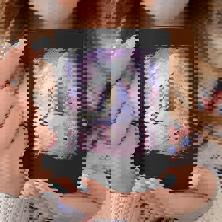 ペンギンに乗る宇宙猫 コーヒーマグ 面白い贈り物