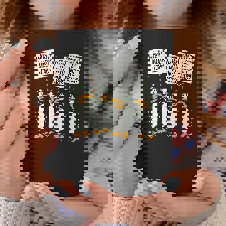 ペンギンの関税 聞いた島 ペンギンと一緒に立つ コーヒーマグ 面白い贈り物