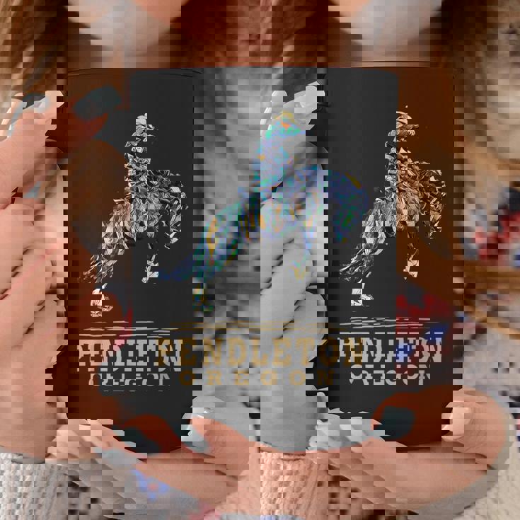 ペンドルトンオレゴン-ロデオ-カウボーイ-ホース コーヒーマグ 面白い贈り物