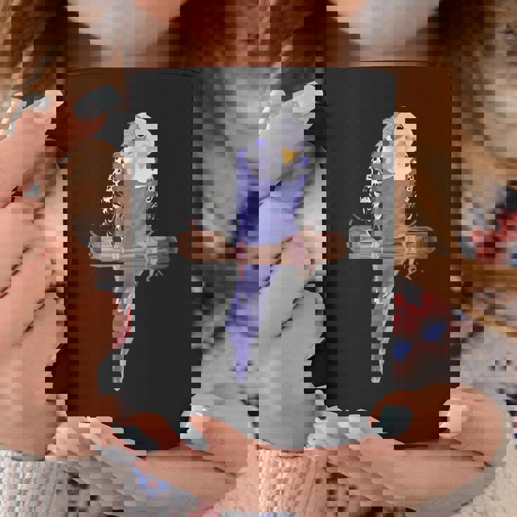 ホワイトパープルセキセイインコエキゾチックペットアニマルモチーフ鳥 コーヒーマグ 面白い贈り物