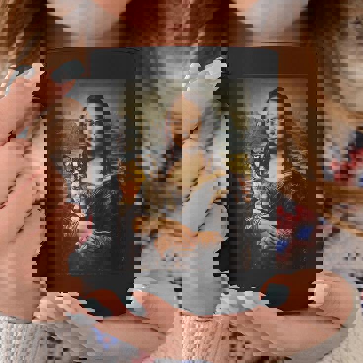 ボストンテリア モナリザ 絵画 アート 犬 ママ お父さん コーヒーマグ 面白い贈り物