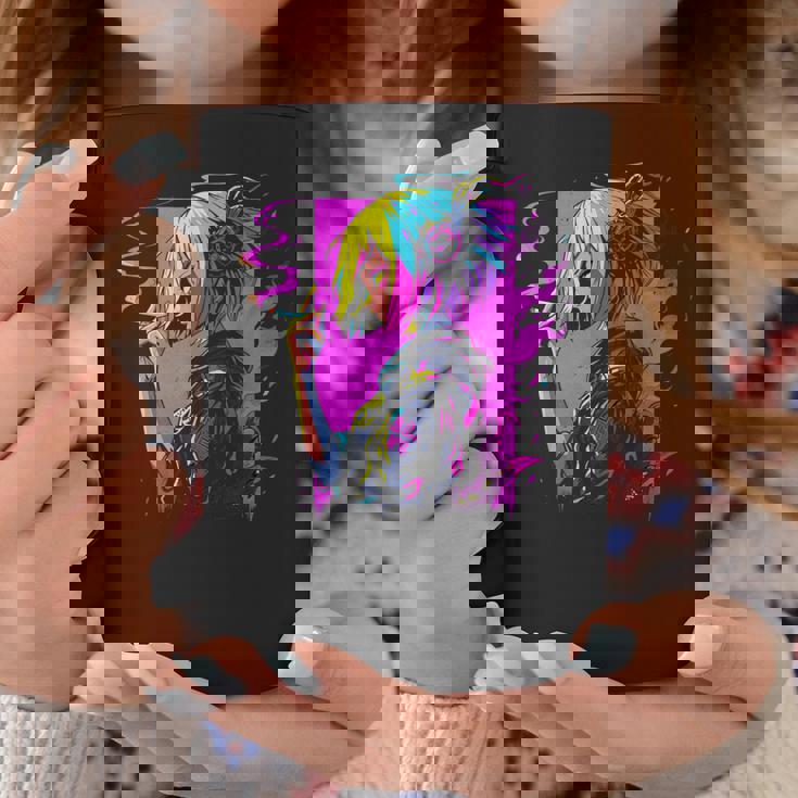 ボヘミアン・ガール、スモーキング・ガールのサイバーパンク・イラストレーション コーヒーマグ 面白い贈り物