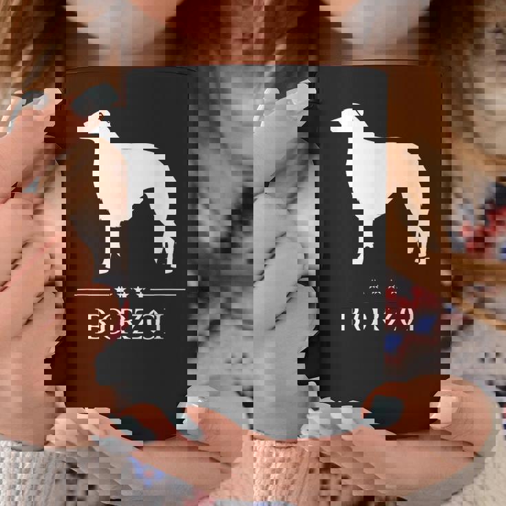 ボルゾイ犬の白いシルエット コーヒーマグ 面白い贈り物