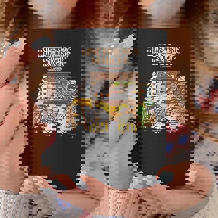 ボンレス犬とボンレス猫 キッチンカーロゴ付 ダークカラー コーヒーマグ 面白い贈り物