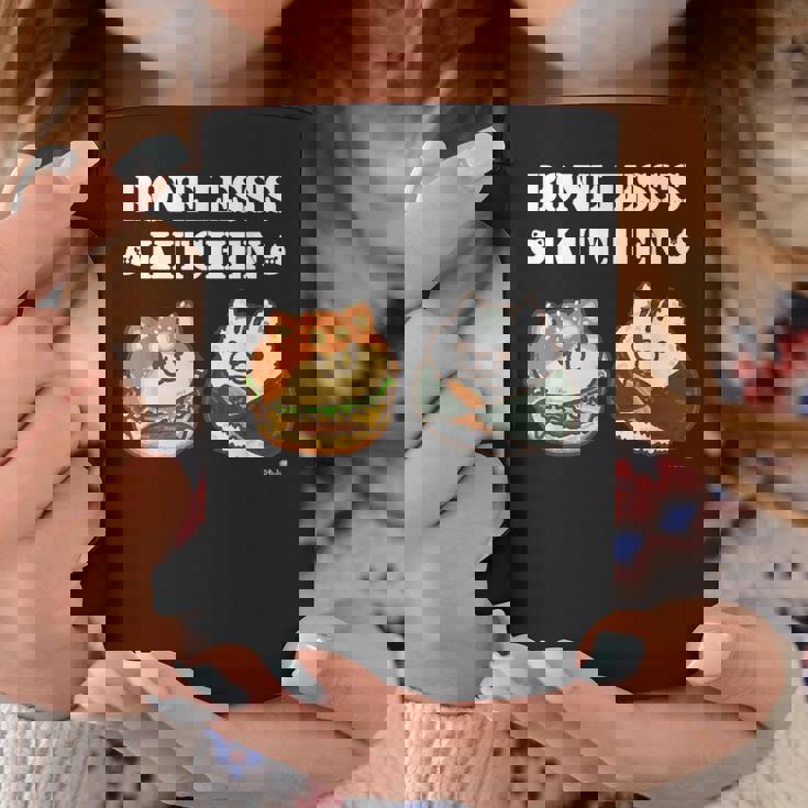 ボンレス犬とボンレス猫 ハンバーガーとおにぎり ダークカラー コーヒーマグ 面白い贈り物