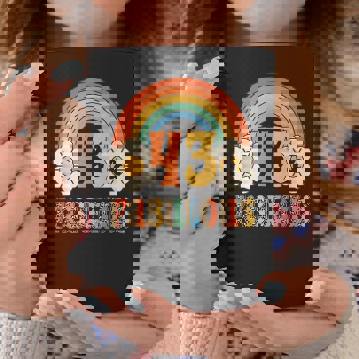 ボーホー レオパード レインボー 43 & ファビュラス ヴィンテージ 43歳の誕生日 コーヒーマグ 面白い贈り物