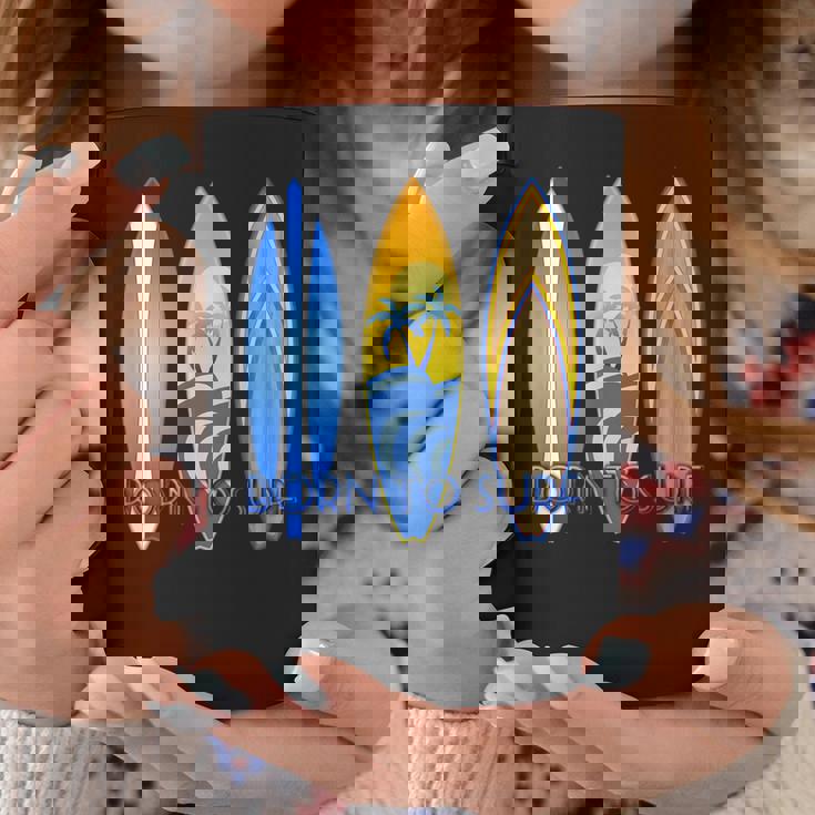 ボーン・トゥ・サーフ・サーフ・サーフィン・ザ・ウェーブ コーヒーマグ 面白い贈り物