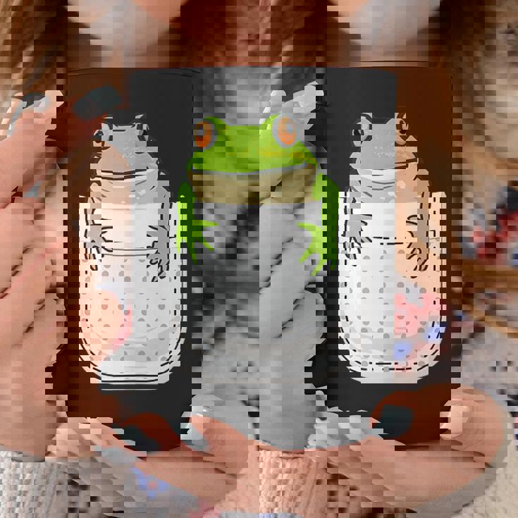 ポケットに入ったカエルのシャツ 面白いカエルのtシャツ カエルの恋人 コーヒーマグ 面白い贈り物