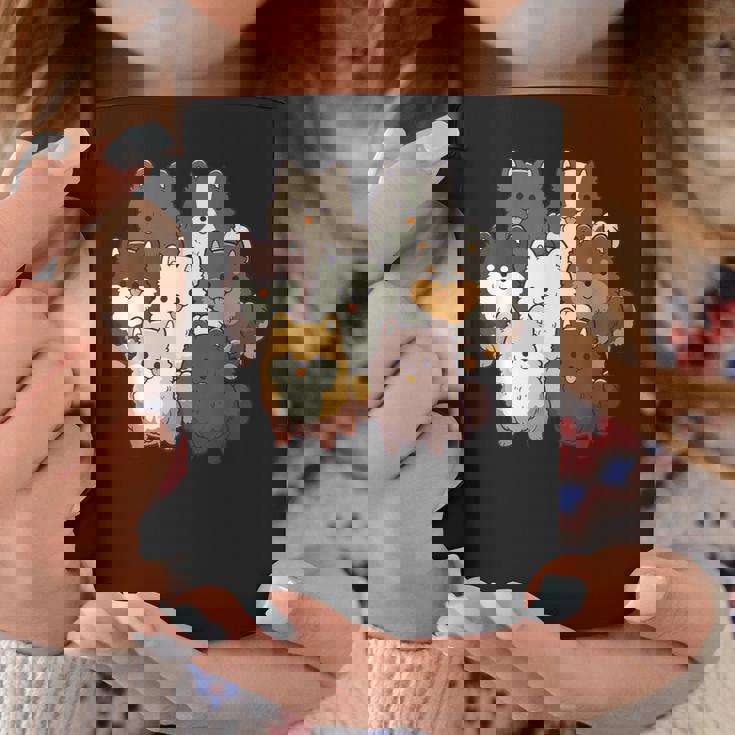 ポメラニアン ドッグ グループ かわいい ペット ブラック ホワイト チョコレート ポンポン コーヒーマグ 面白い贈り物