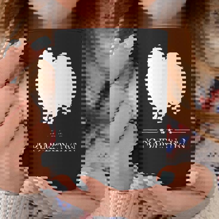 ポメラニアン 犬 ホワイト シルエット コーヒーマグ 面白い贈り物