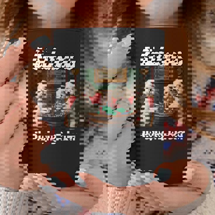 ポーカーをする犬 ビション・フリーゼ ビション・フリーゼの犬種 コーヒーマグ 面白い贈り物