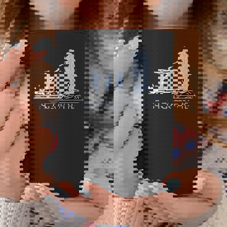 マリーナベイサンズ、マーライオンのスカイラインデザイン、象徴的なシンガポール コーヒーマグ 面白い贈り物