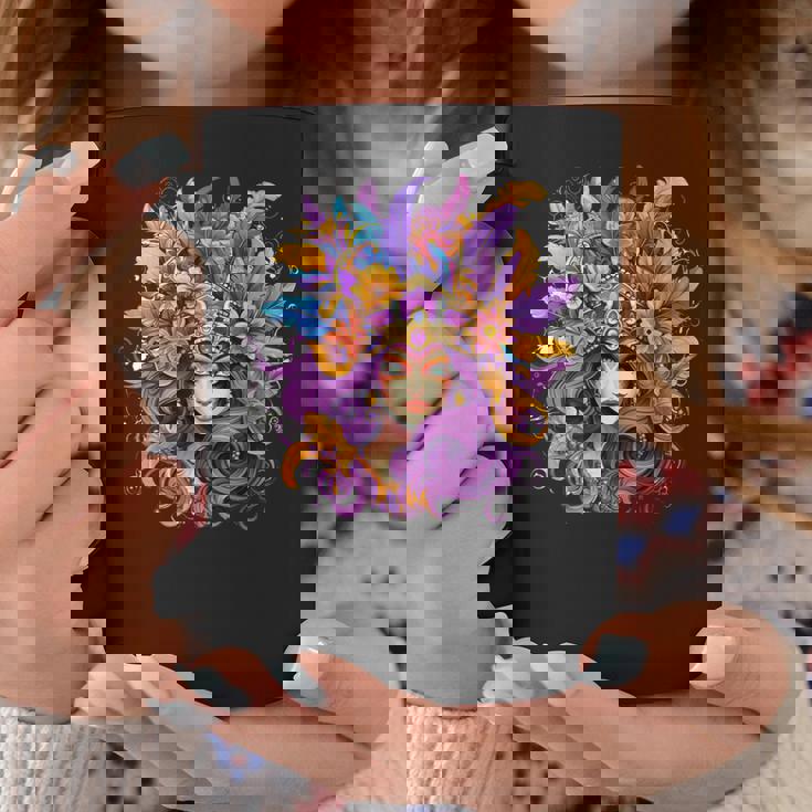 マルディグラ フェザー パープル マスク グリーン ニューオーリンズ コーヒーマグ 面白い贈り物