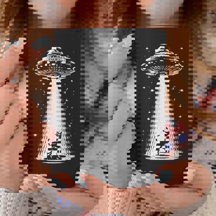 ミニチュアピンシャーママパパ犬-面白いエイリアンufo コーヒーマグ 面白い贈り物